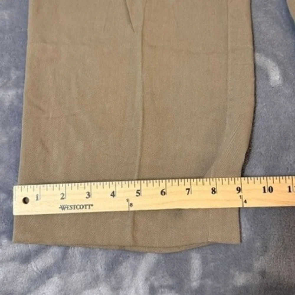 Joseph & Feiss Silk Herringbone Pleated Wide Leg Pants Mens Size 36 Tan EUC